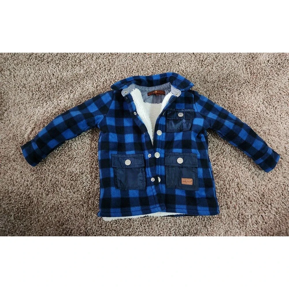 7 for all man kind fleece lined coat size 18m - blue